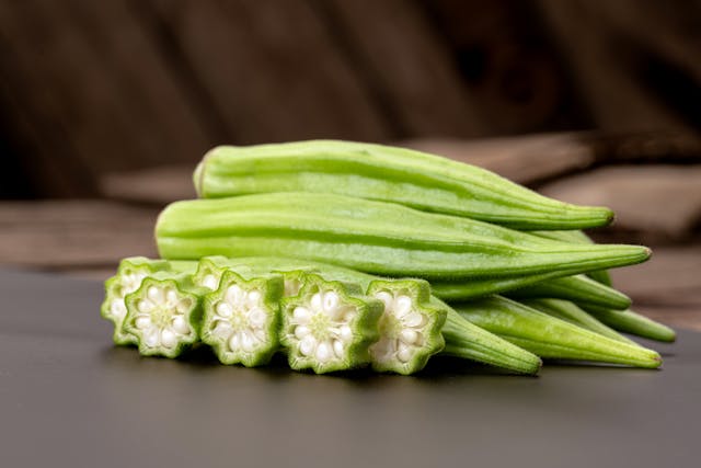 okra on a table